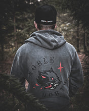 Load image into Gallery viewer, Wolf - Charcoal Vintage Hoodie - Model - Back
