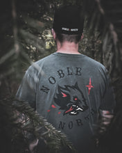 Load image into Gallery viewer, Wolf - Charcoal Vintage Tee - Model - Back

