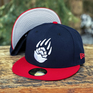 Bear Hops Claw - Navy & Red New Era 59Fifty - Front & Undervisor