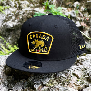 Noble North - Canada Badge - Black New Era 9Fifty Mesh Snapback - Front