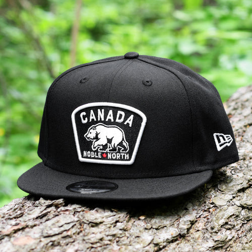 Noble North - White Canada Badge - Black New Era 9Fifty Snapback - Front