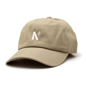 North Star - Khaki Dad Hat - Front Side View