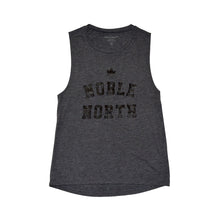Load image into Gallery viewer, Noble North - Heritage - Ladies Charcoal Heather Scoop Tank - Front

