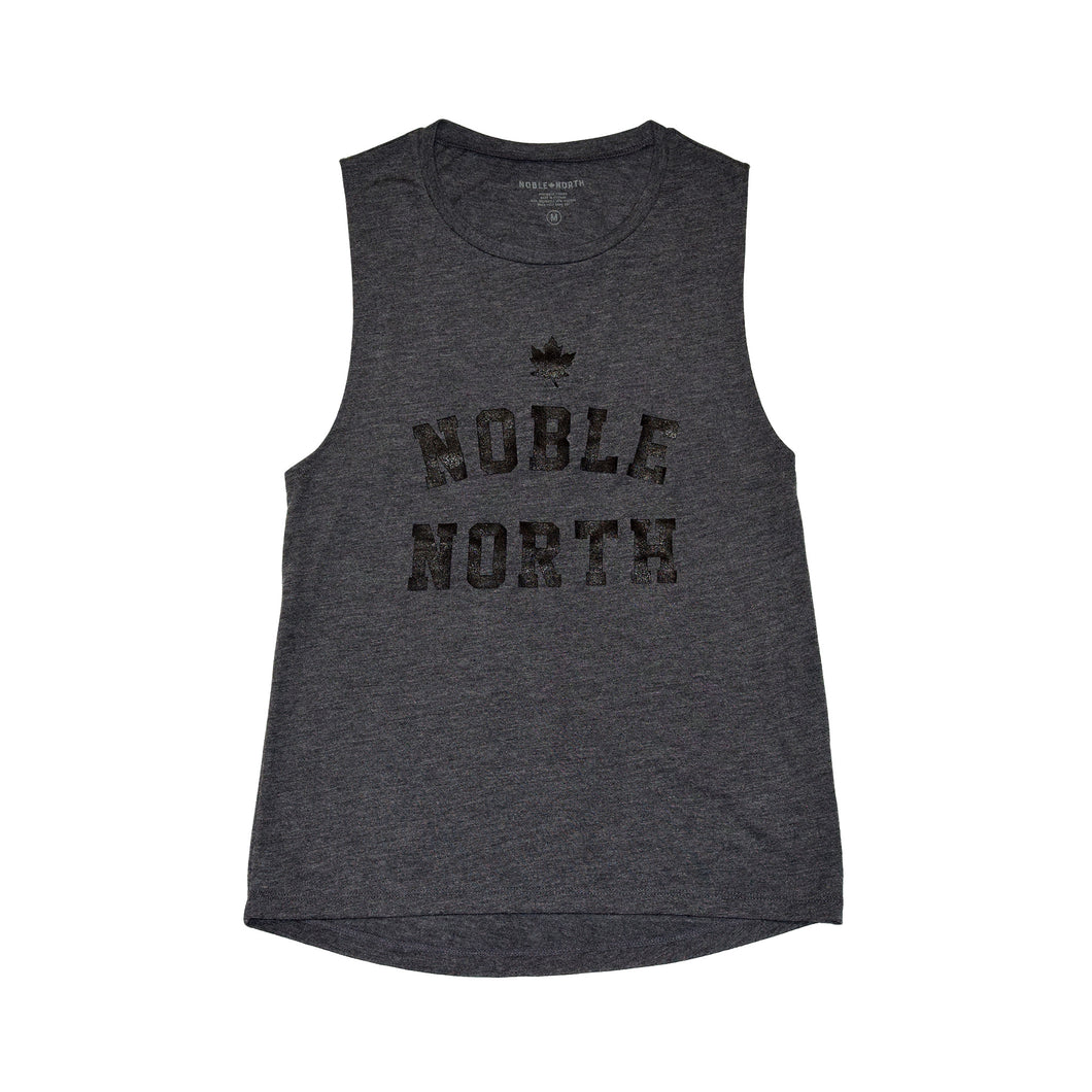 Noble North - Heritage - Ladies Charcoal Heather Scoop Tank - Front