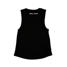 Load image into Gallery viewer, North Star - Left Chest - Ladies Black Scoop Tank - Back
