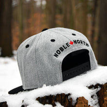 Load image into Gallery viewer, North Star - Patch - Grey Heather &amp; Black Flannel Snapback (Kids) - Back
