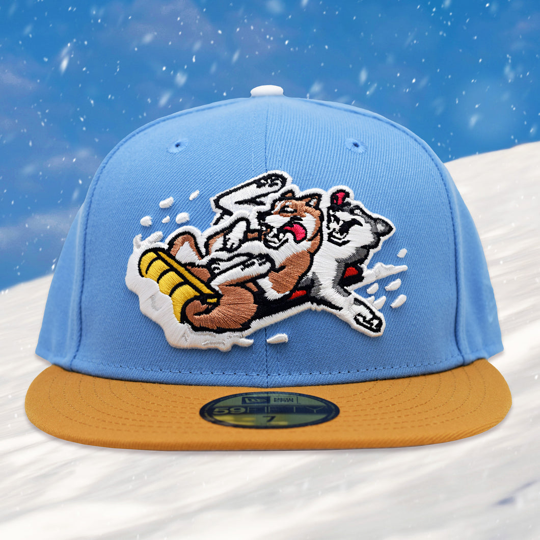 Sled Dogs - Sky Blue & Tan New Era 59Fifty - Front